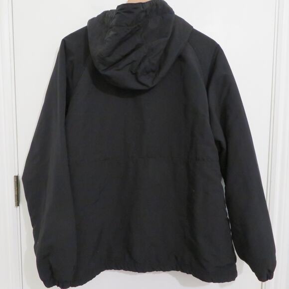 L.L. Bean Womens Sz XL Black Pullover Jacket Hooded Windbreaker Outdoor Anorak - Picture 2 of 5